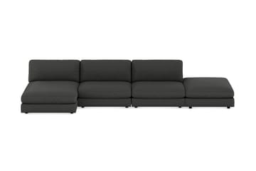 Arken 6-seters Vendbar U-formet Modulsofa med Divan + Fotskammel i Manchester - Mørk grå - Møbler - Sofaer - Modulsofaer - Komplett modulsofa