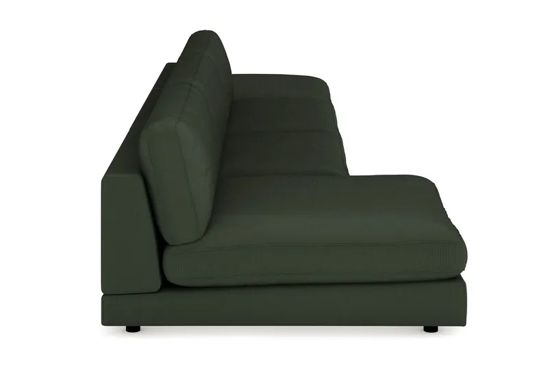 Arken 6-seters Vendbar U-formet Modulsofa med Divan + Fotskammel i Manchester - Mørkegrønn - Møbler - Sofaer - Modulsofaer - Komplett modulsofa