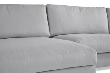Arken 6-seters Vendbar U-formet Modulsofa med Divan + Fotskammel i Stoff - Grå - Møbler - Sofaer - Modulsofaer - Komplett modulsofa