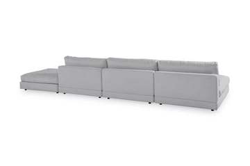 Arken 6-seters Vendbar U-formet Modulsofa med Divan + Fotskammel i Stoff - Grå - Møbler - Sofaer - Modulsofaer - Komplett modulsofa