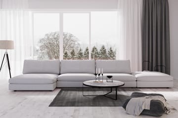 Arken 6-seters Vendbar U-formet Modulsofa med Divan + Fotskammel i Stoff - Grå - Møbler - Sofaer - Modulsofaer - Komplett modulsofa