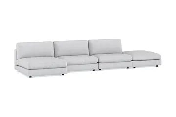 Arken 6-seters Vendbar U-formet Modulsofa med Divan + Fotskammel i Stoff - Lys grå - Møbler - Sofaer - Modulsofaer - Komplett modulsofa