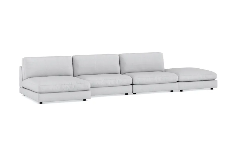 Arken 6-seters Vendbar U-formet Modulsofa med Divan + Fotskammel i Stoff - Lys grå - Møbler - Sofaer - Modulsofaer - Komplett modulsofa