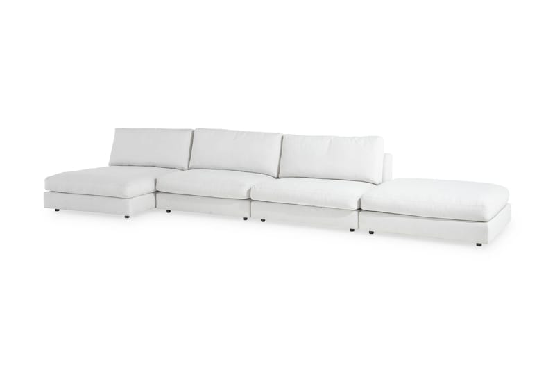 Arken 6-seters Vendbar U-formet Modulsofa med Divan + Fotskammel i Stoff - Lys grå - Møbler - Sofaer - Modulsofaer - Komplett modulsofa