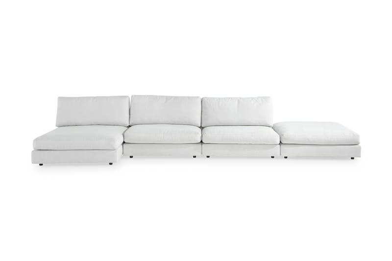 Arken 6-seters Vendbar U-formet Modulsofa med Divan + Fotskammel i Stoff - Lys grå - Møbler - Sofaer - Modulsofaer - Komplett modulsofa