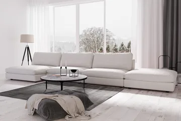 Arken 6-seters Vendbar U-formet Modulsofa med Divan + Fotskammel i Stoff - Lys grå - Møbler - Sofaer - Modulsofaer - Komplett modulsofa