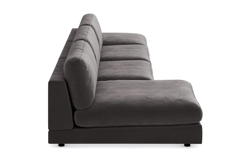 Arken U-modulsofa med Divan Vendbar Fløyel - Mørkegrå - Møbler - Sofaer - Modulsofaer - Komplett modulsofa