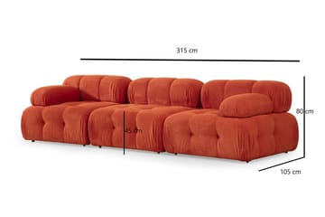 Belgin Modulsofa 3-seter - Rød - Møbler - Sofaer - Modulsofaer - Komplett modulsofa