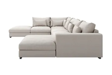 Dubai Stor U-modulsofa med Sjeselong Høyre 432 cm - Beige - Møbler - Sofaer - Modulsofaer - Komplett modulsofa