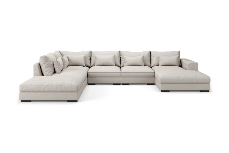 Dubai Stor U-modulsofa med Sjeselong Høyre 432 cm, Beige