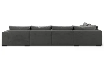 Dubai stor U-sofa modul med divan høyre fløyel ekstra dyp - Mørkegrå - Møbler - Sofaer - Modulsofaer - Komplett modulsofa