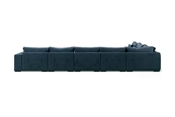 Dubai U-modulsofa Large med divan høyre fløyel ekstra dyp - Blå - Møbler - Sofaer - Modulsofaer - Komplett modulsofa
