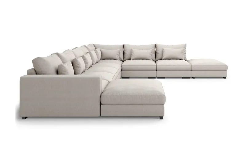 Dubai U-modulsofa Large med divan venstre ekstra dyp - Beige - Møbler - Sofaer - U-sofa