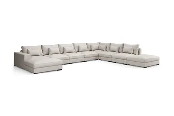 Dubai U-modulsofa Large med divan venstre ekstra dyp - Beige - Møbler - Sofaer - U-sofa