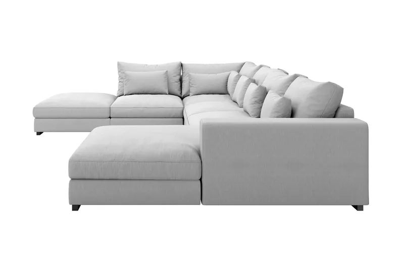 Dubai U-modulsofa med divan høyre ekstra dyp - Lysegrå - Møbler - Sofaer - U-sofa