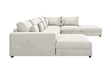 Dubai U-modulsofa med Divan Venstre Fløyel - Hvit - Møbler - Sofaer - Modulsofaer - Komplett modulsofa