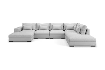 Dubai U-modulsofa med Divan Venstre - Lysegrå - Møbler - Sofaer - Modulsofaer - Komplett modulsofa