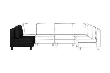 Skintebo Modulsofa - Svart - Møbler - Sofaer - Modulsofaer - Midtmodul