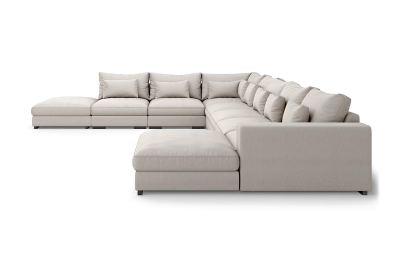 U-modulsofa Columbus Large med Divan Høyre - Beige - Komplett modulsofa