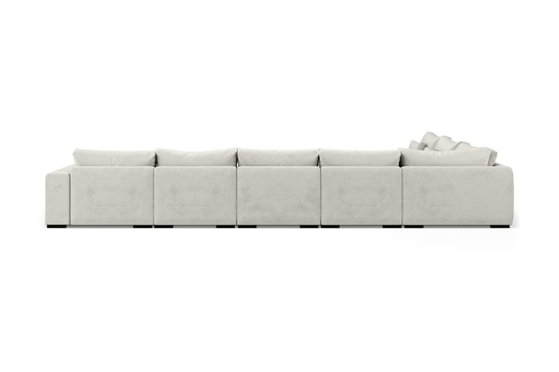 U-modulsofa Columbus Large med Divan Høyre Fløyel - Hvit - Møbler - Sofaer - Modulsofaer - Komplett modulsofa