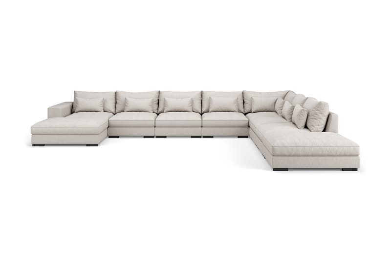 U-modulsofa Columbus Large med Divan Venstre - Beige - Komplett modulsofa