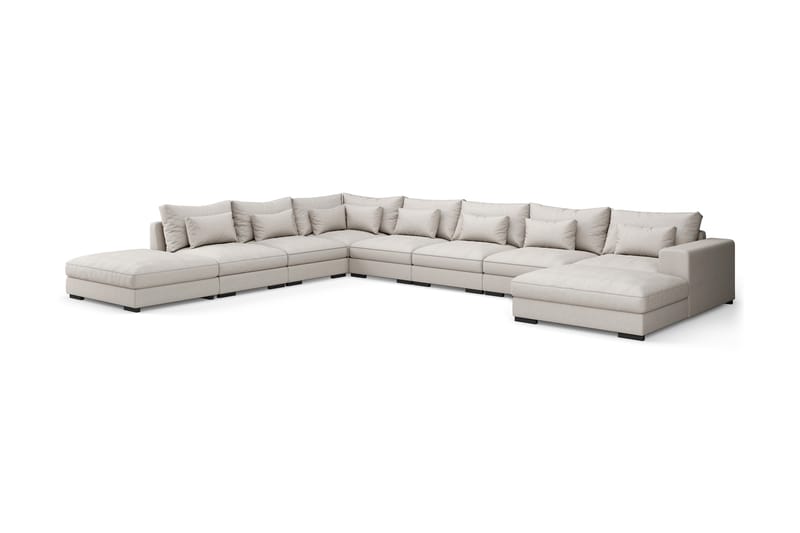 U-modulsofa Dubai Large med Divan Høyre - Beige - Møbler - Sofaer - Modulsofaer - Komplett modulsofa