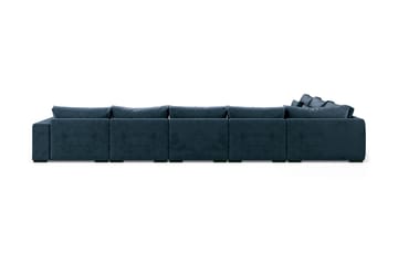 U-modulsofa Dubai Large med Divan Høyre Fløyel - Blå - Møbler - Sofaer - Modulsofaer - Komplett modulsofa