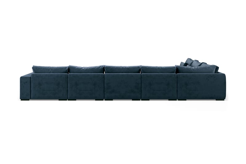 U-modulsofa Dubai Large med Divan Høyre Fløyel - Blå - Møbler - Sofaer - Modulsofaer - Komplett modulsofa