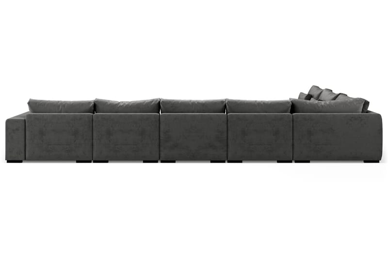U-modulsofa Dubai Large med Divan Høyre Fløyel - Mørkgrå - Møbler - Sofaer - Modulsofaer - Komplett modulsofa