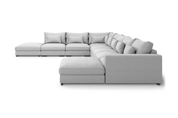 U-modulsofa Dubai Large med Divan Høyre - Lysgrå - Møbler - Sofaer - Modulsofaer - Komplett modulsofa