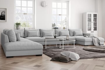 U-modulsofa Dubai Large med Divan Høyre - Lysgrå - Møbler - Sofaer - Modulsofaer - Komplett modulsofa