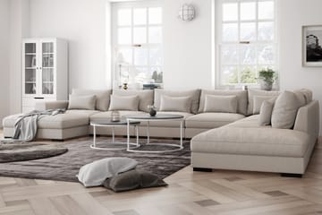 U-modulsofa Dubai Large med Divan Venstre - Beige - Møbler - Sofaer - Modulsofaer - Komplett modulsofa