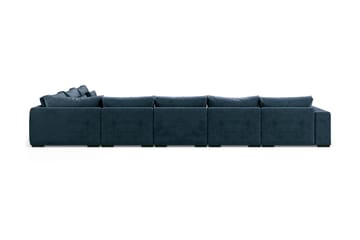 U-modulsofa Dubai Large med Divan Venstre Fløyel - Blå - Møbler - Sofaer - Modulsofaer - Komplett modulsofa