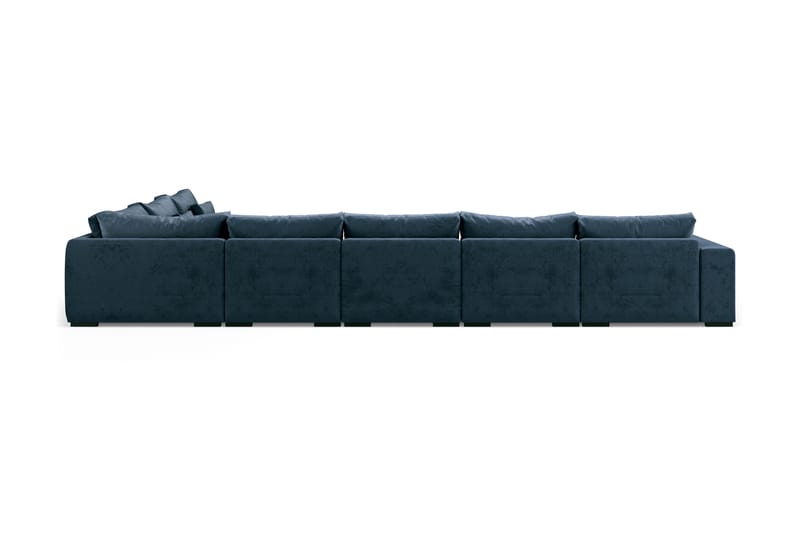 U-modulsofa Dubai Large med Divan Venstre Fløyel - Blå - Møbler - Sofaer - Modulsofaer - Komplett modulsofa