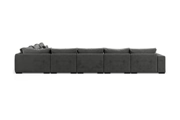 U-modulsofa Dubai Large med Divan Venstre Fløyel - Mørkgrå - Møbler - Sofaer - Modulsofaer - Komplett modulsofa