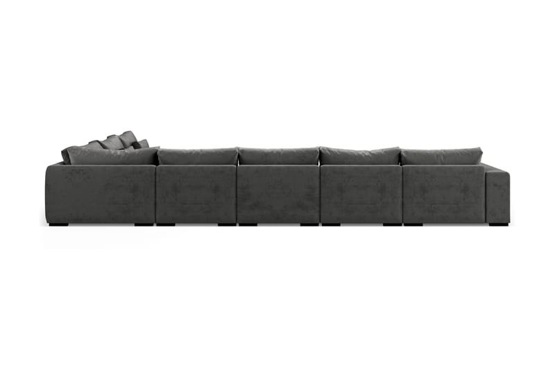 U-modulsofa Dubai Large med Divan Venstre Fløyel - Mørkgrå - Møbler - Sofaer - Modulsofaer - Komplett modulsofa
