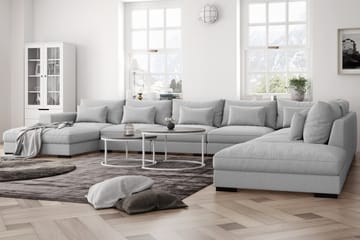 U-modulsofa Dubai Large med Divan Venstre - Lysgrå - Møbler - Sofaer - Modulsofaer - Komplett modulsofa