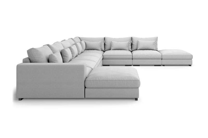 U-modulsofa Dubai Large med Divan Venstre - Lysgrå - Møbler - Sofaer - Modulsofaer - Komplett modulsofa