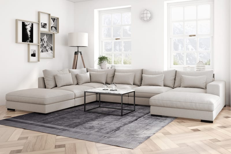U-modulsofa Dubai med Divan Høyre - Beige - Møbler - Sofaer - Modulsofaer - Komplett modulsofa
