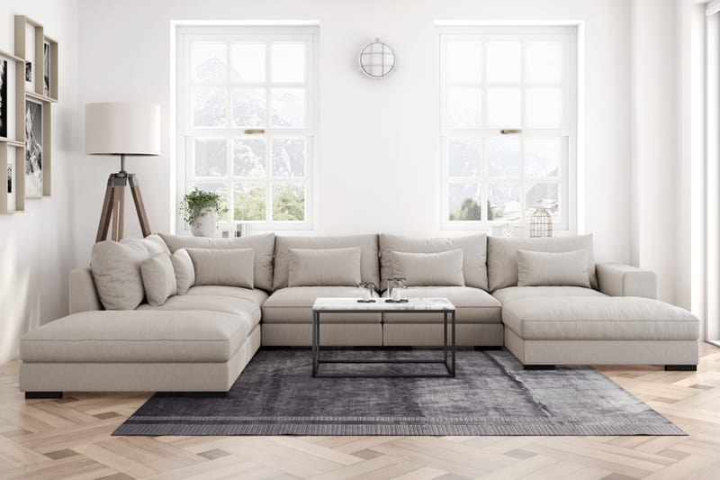 U-modulsofa Dubai med Divan Høyre - Beige - Møbler - Sofaer - Modulsofaer - Komplett modulsofa