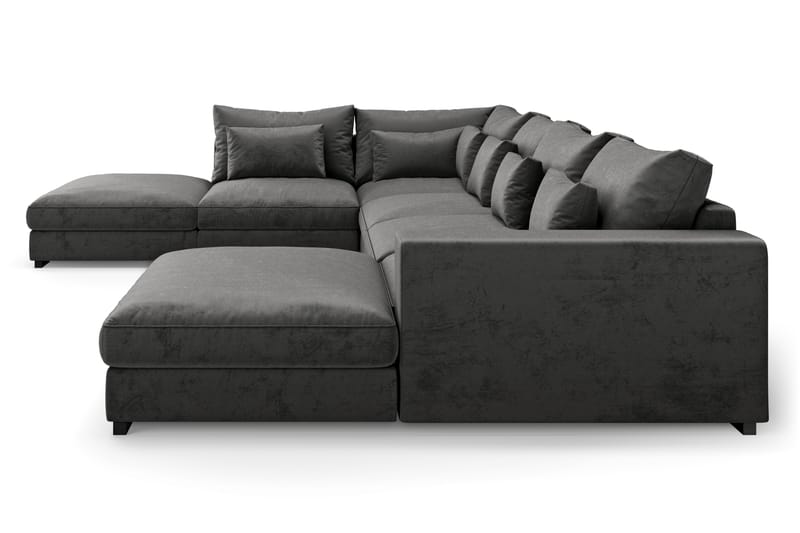 U-modulsofa Dubai med Divan Høyre Fløyel - Mørkgrå - Møbler - Sofaer - Modulsofaer - Komplett modulsofa