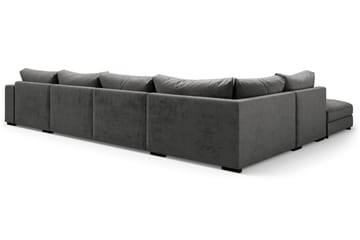 U-modulsofa Dubai med Divan Høyre Fløyel - Mørkgrå - Møbler - Sofaer - Modulsofaer - Komplett modulsofa