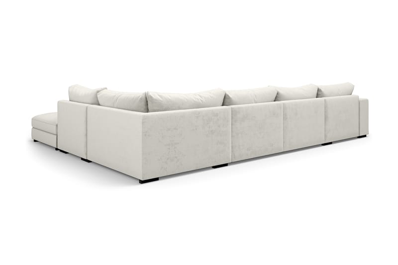 U-modulsofa Dubai med Divan Venstre Fløyel - Hvit - Møbler - Sofaer - Modulsofaer - Komplett modulsofa