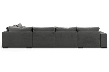 U-modulsofa Dubai med Divan Venstre Fløyel - Mørkgrå - Møbler - Sofaer - Modulsofaer - Komplett modulsofa