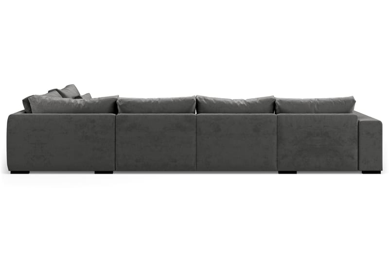 U-modulsofa Dubai med Divan Venstre Fløyel - Mørkgrå - Møbler - Sofaer - Modulsofaer - Komplett modulsofa