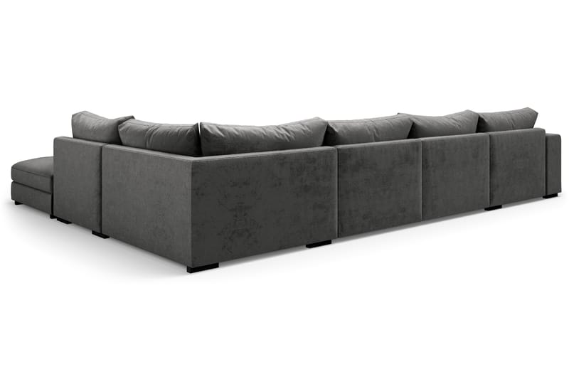 U-modulsofa Dubai med Divan Venstre Fløyel - Mørkgrå - Møbler - Sofaer - Modulsofaer - Komplett modulsofa