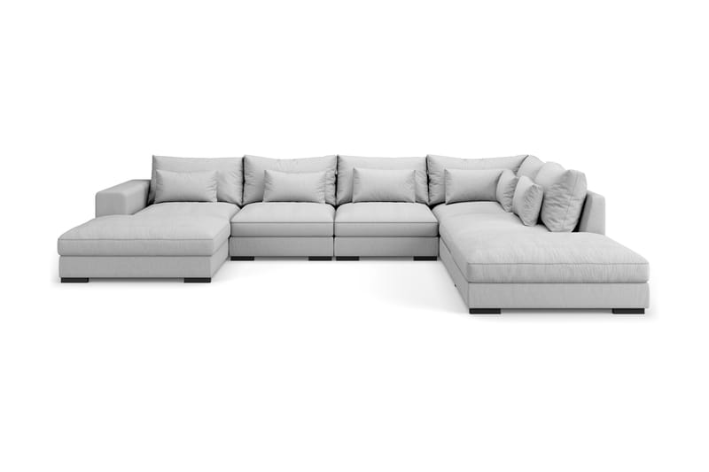 U-modulsofa Dubai med Divan Venstre - Lysgrå - Møbler - Sofaer - Modulsofaer - Komplett modulsofa