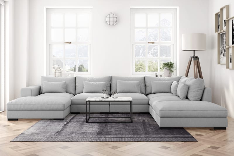 U-modulsofa Dubai med Divan Venstre - Lysgrå - Møbler - Sofaer - Modulsofaer - Komplett modulsofa