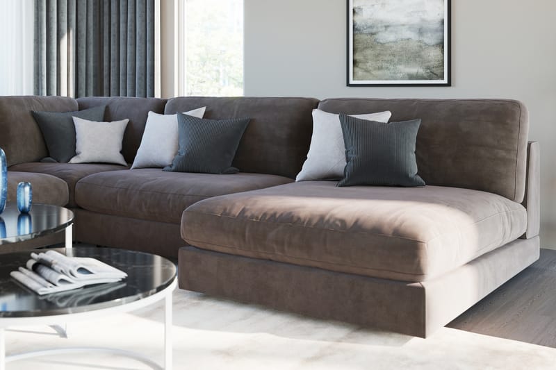 Arken 1-seters Midtmodul i Fløyel 70 cm bred - Brun - Møbler - Sofaer - Modulsofaer - Midtmodul