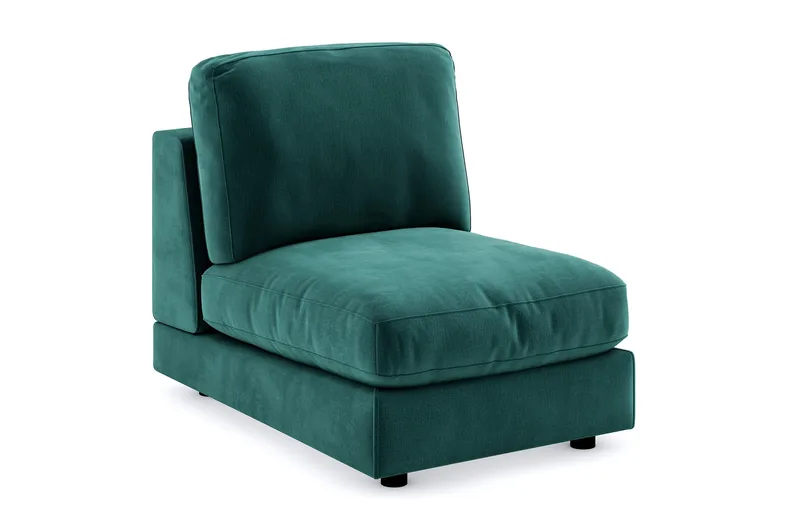 Arken 1-seters Midtmodul i Fløyel 70 cm bred, Grønn